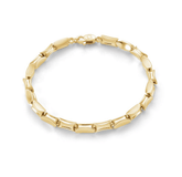 Yellow Gold Concave Design Bar link Bracelet (21cm) - Dracakis Jewellers